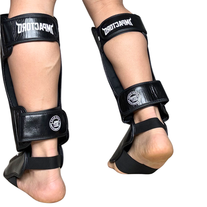 ESPINILLERAS PIEL REAL · PROTECCIÓN TIBIA Y EMPEINE · EDICIÓN LIMITADA